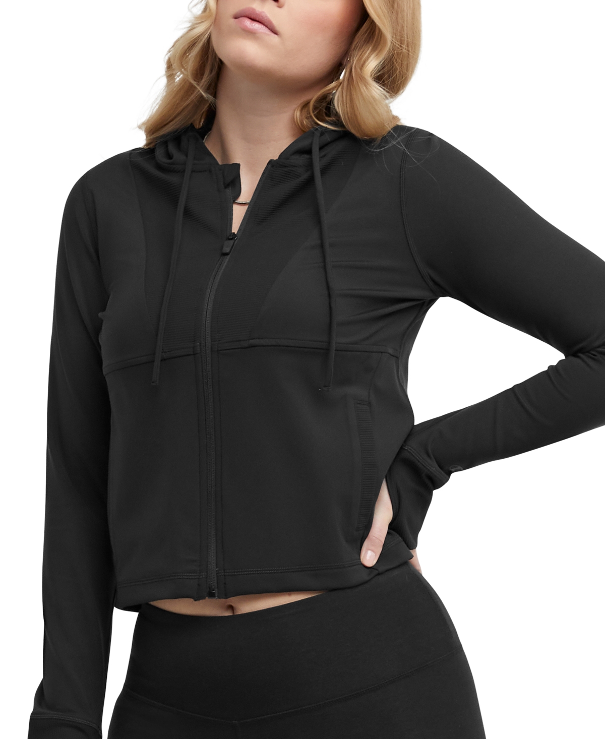 Champion Women's Soft Touch Zip-front Hooded Jacket In Black