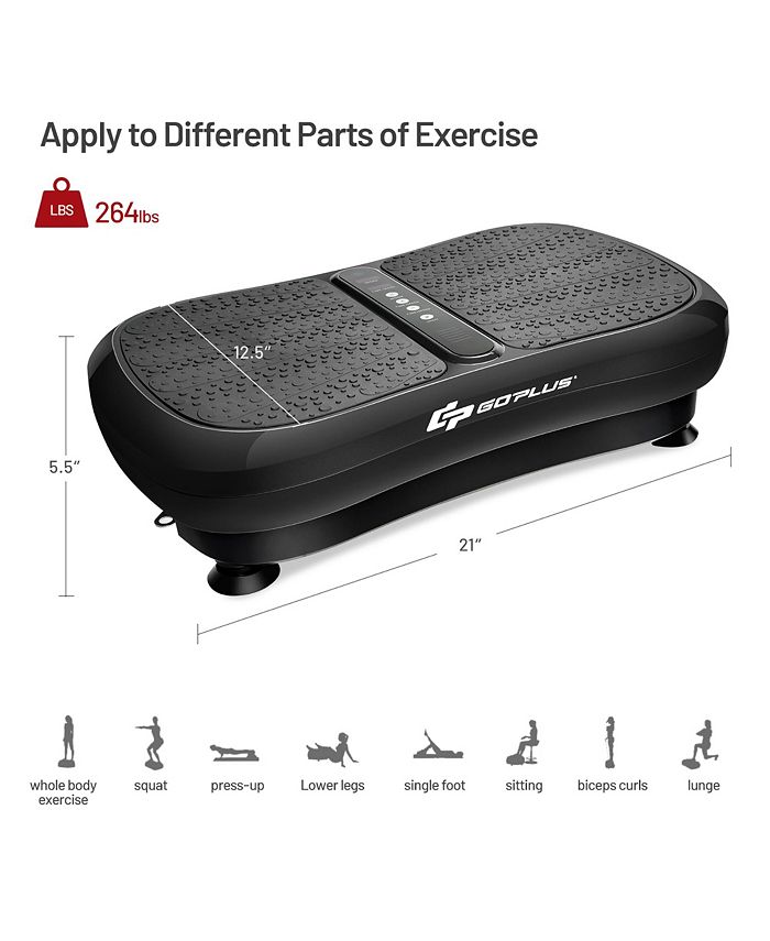 Costway Vibration Platform Fitness Machine W/Remote Control Loop Bands