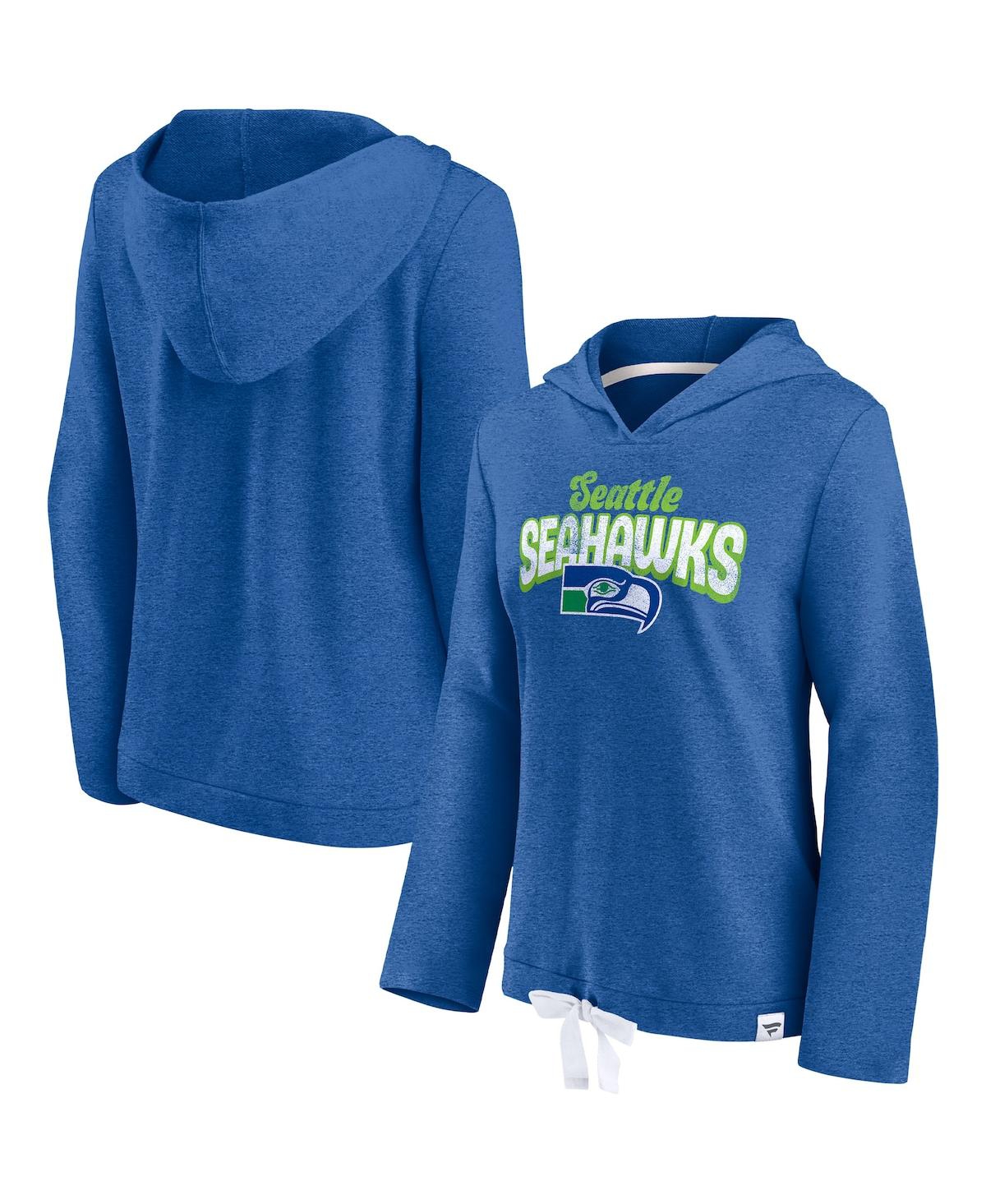 Fanatics Women's  Heathered Royal Seattle Seahawks First Team Flowy Pullover Hoodie In Heathered Royal