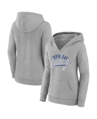 Women's Gray Tampa Bay Lightning Simplicity Crossover V-Neck Pullover Hoodie