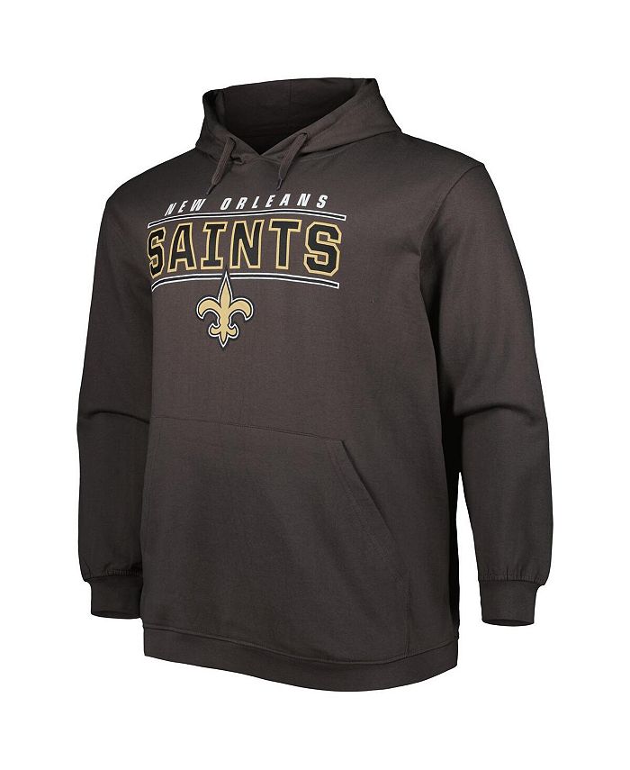 Profile Men's Charcoal New Orleans Saints Big and Tall Logo Pullover ...