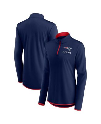 Women's Navy New England Patriots Plus Size Worth the Drive Quarter-Zip Top
