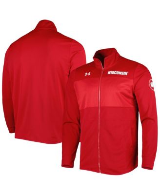 Men's Red Wisconsin Badgers Knit Warm-Up Full-Zip Jacket