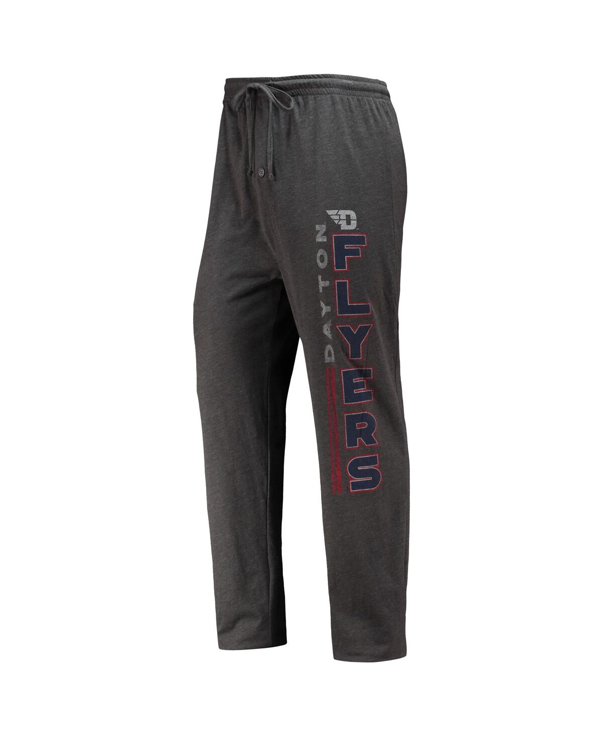 Concepts Sport Men's  Heathered Charcoal And Red Dayton Flyers Meter T-shirt And Pants Sleep Set In Heathered Charcoal,red