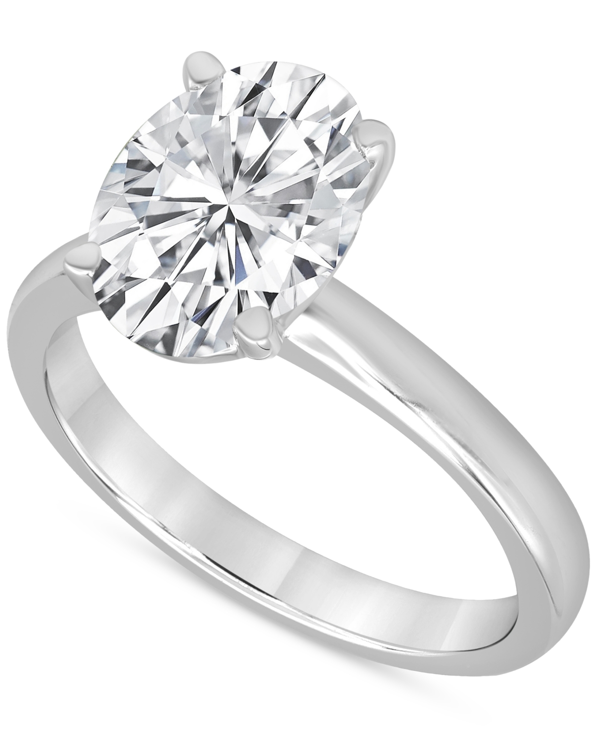 Badgley Mischka Certified Lab Grown Diamond Oval-cut Solitaire Engagement Ring (5 Ct. T.w.) In 14k Gold In White Gold