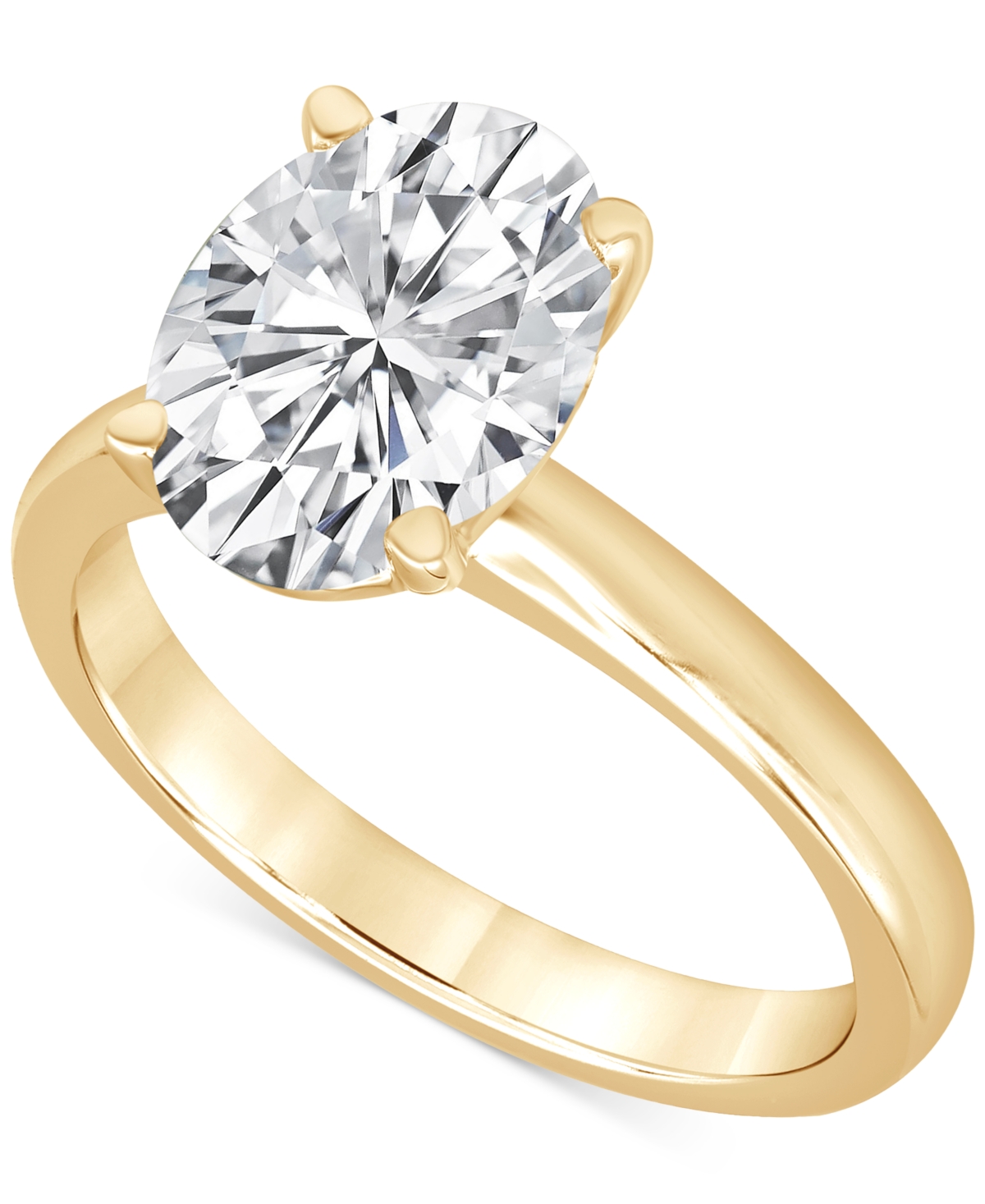 Badgley Mischka Certified Lab Grown Diamond Oval-cut Solitaire Engagement Ring (5 Ct. T.w.) In 14k Gold In Yellow Gold