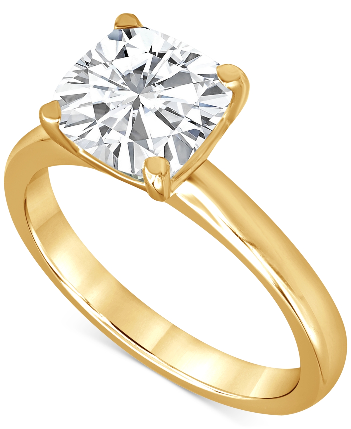 Badgley Mischka Certified Lab Grown Diamond Cushion-Cut Solitaire Engagement Ring in 14k Gold