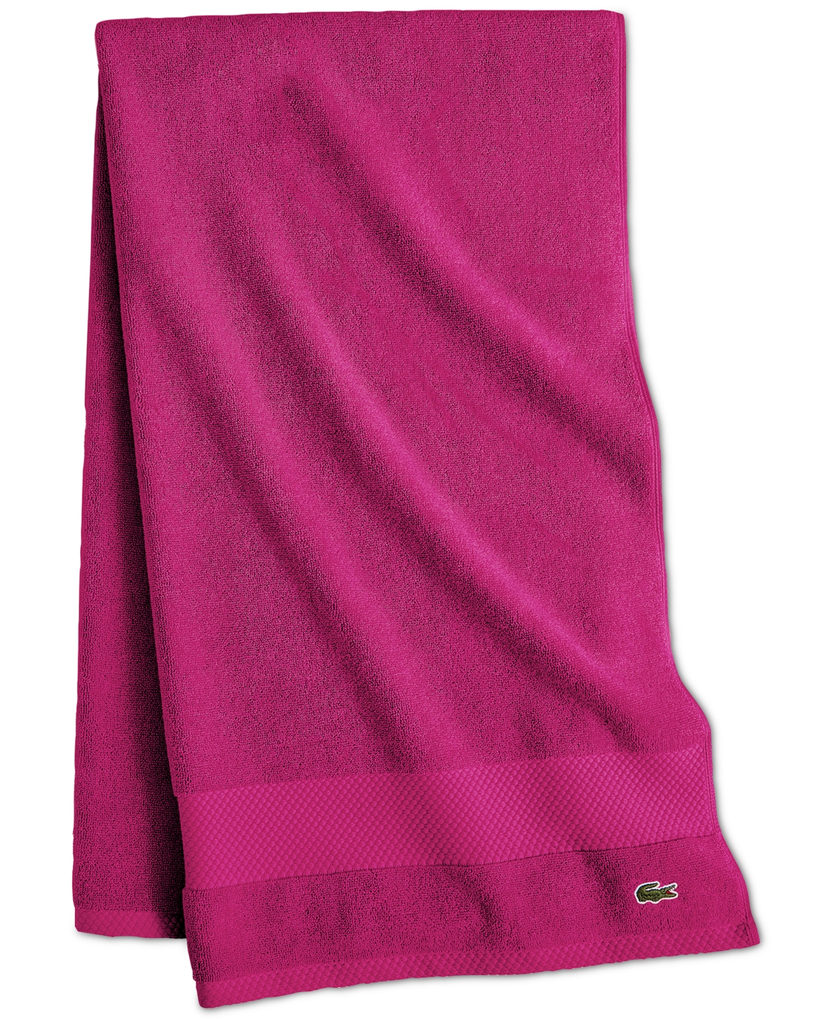 Lacoste Home Heritage Anti-microbial Supima Cotton Bath Towel, 30" X 54" In Magenta