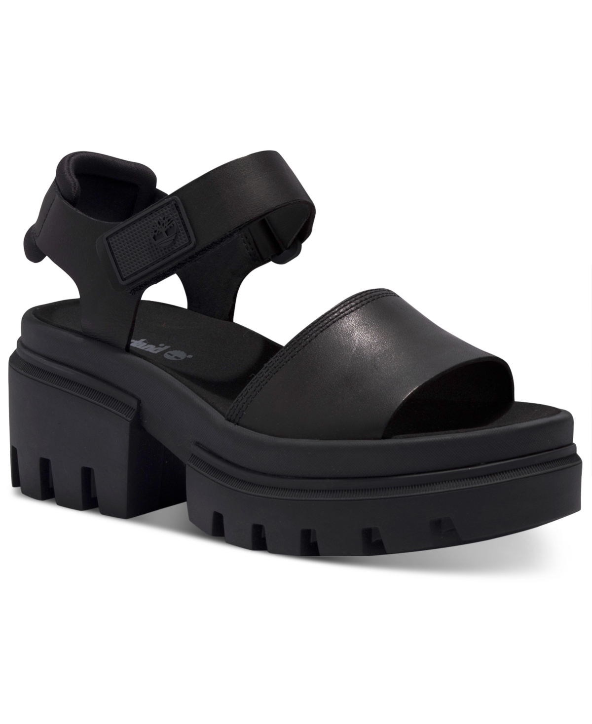 Shop Timberland Women's Everleigh Lug-sole Block-heel Sandals From Finish Line In Black