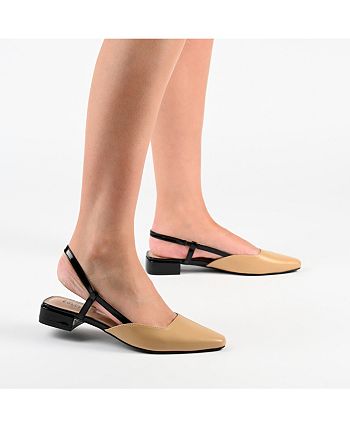 Journee Collection Women's Paislee Flats - Vegan Leather Loafers With 1" Block Heel - Comfortable & Stylish Everyday Shoes