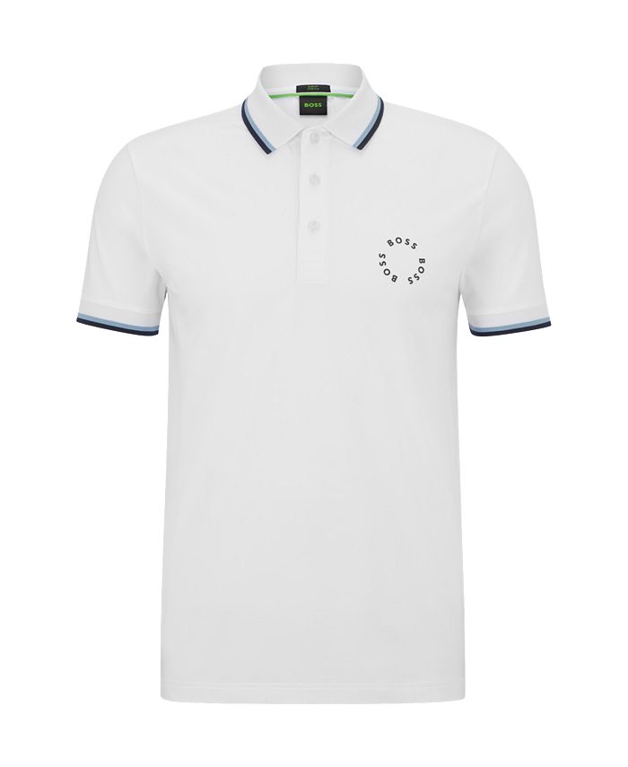 Hugo Boss Men's StretchCotton SlimFit Circular Branding Polo Shirt