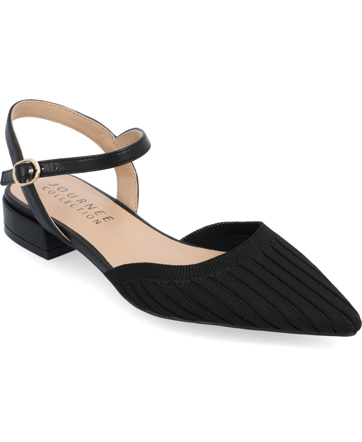 Shop Journee Collection Women's Ansley Knit Flats In Black