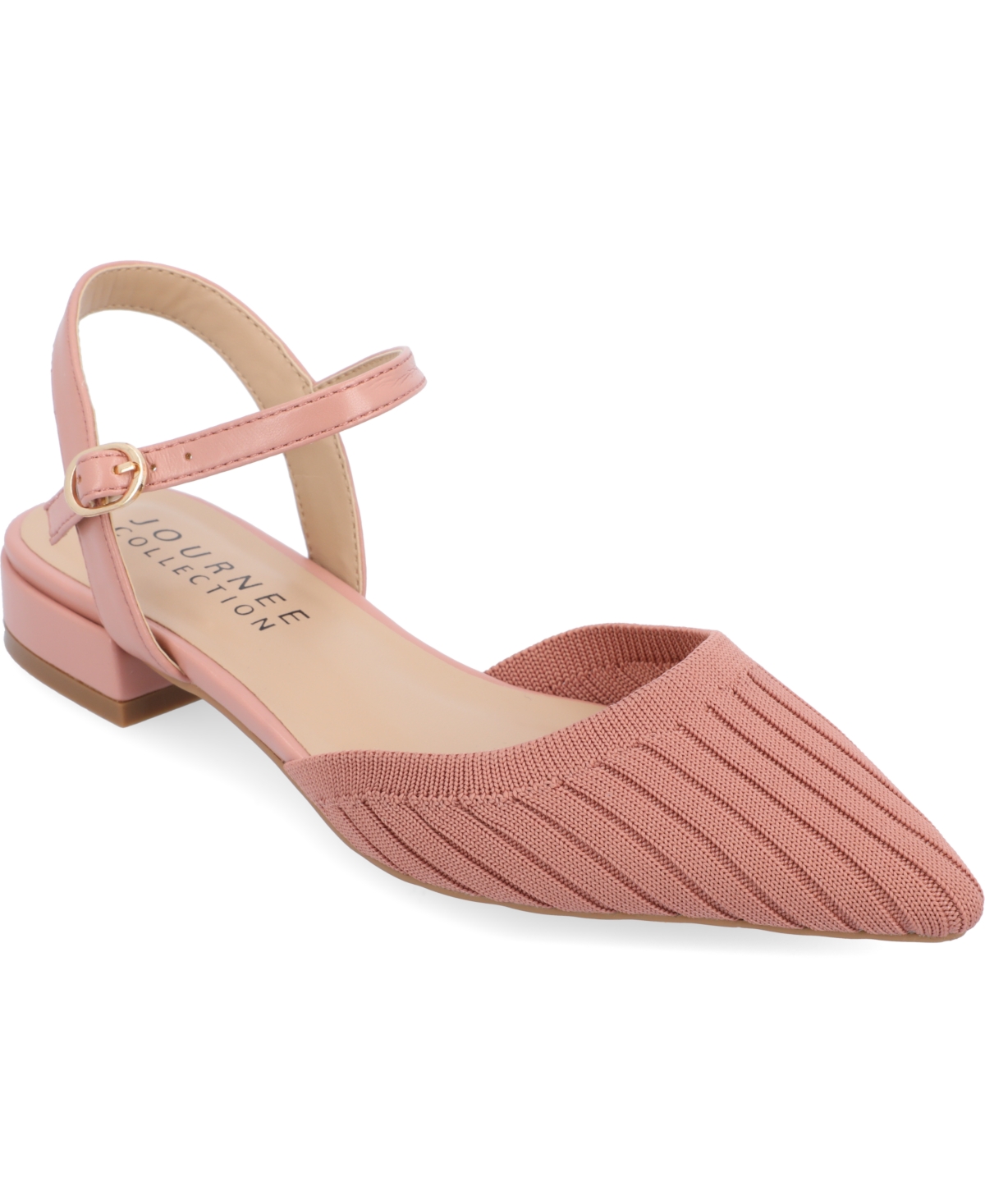 Shop Journee Collection Women's Ansley Knit Flats In Blush