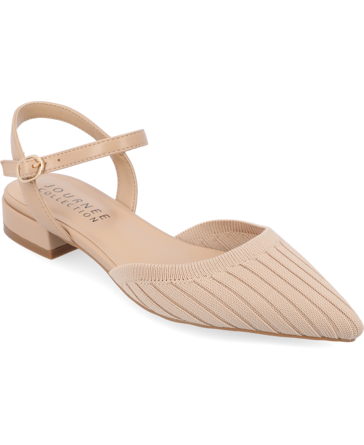 Shop Journee Collection Women's Ansley Knit Flats In Tan