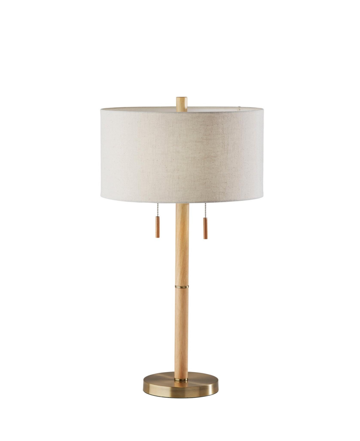Adesso Madeline Table Lamp In Walnut Rubberwood Brushed Steel