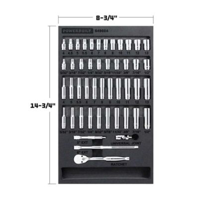 47 Piece Pro Tech 1/4 in. Dr. SAE &amp; Metric Socket Set