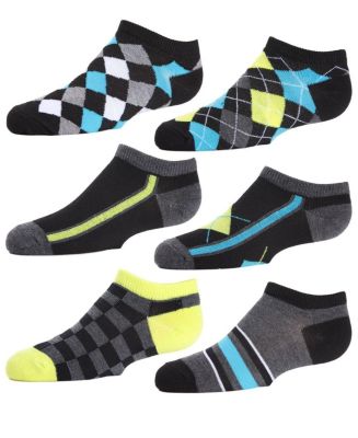 MeMoi 6 Pairs Boy's Argyle Flow Low Cut Socks - Macy's