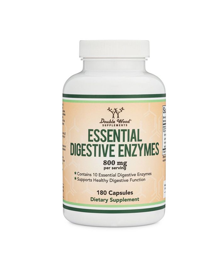 Double Wood Supplements Essential Digestive Enzymes 180 capsules, 800