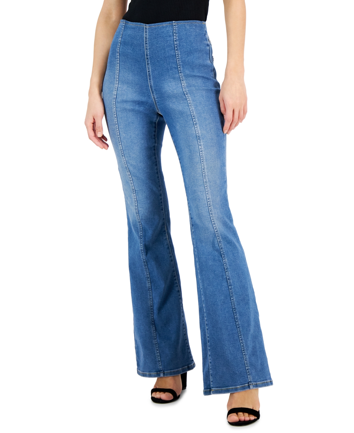  Inc International Concepts High-Rise Pull-On Flare-Leg Jeans, Created for Macy's