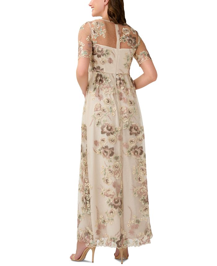 Enchanting Elegance: Floral Embroidered Gown for Special Occasions