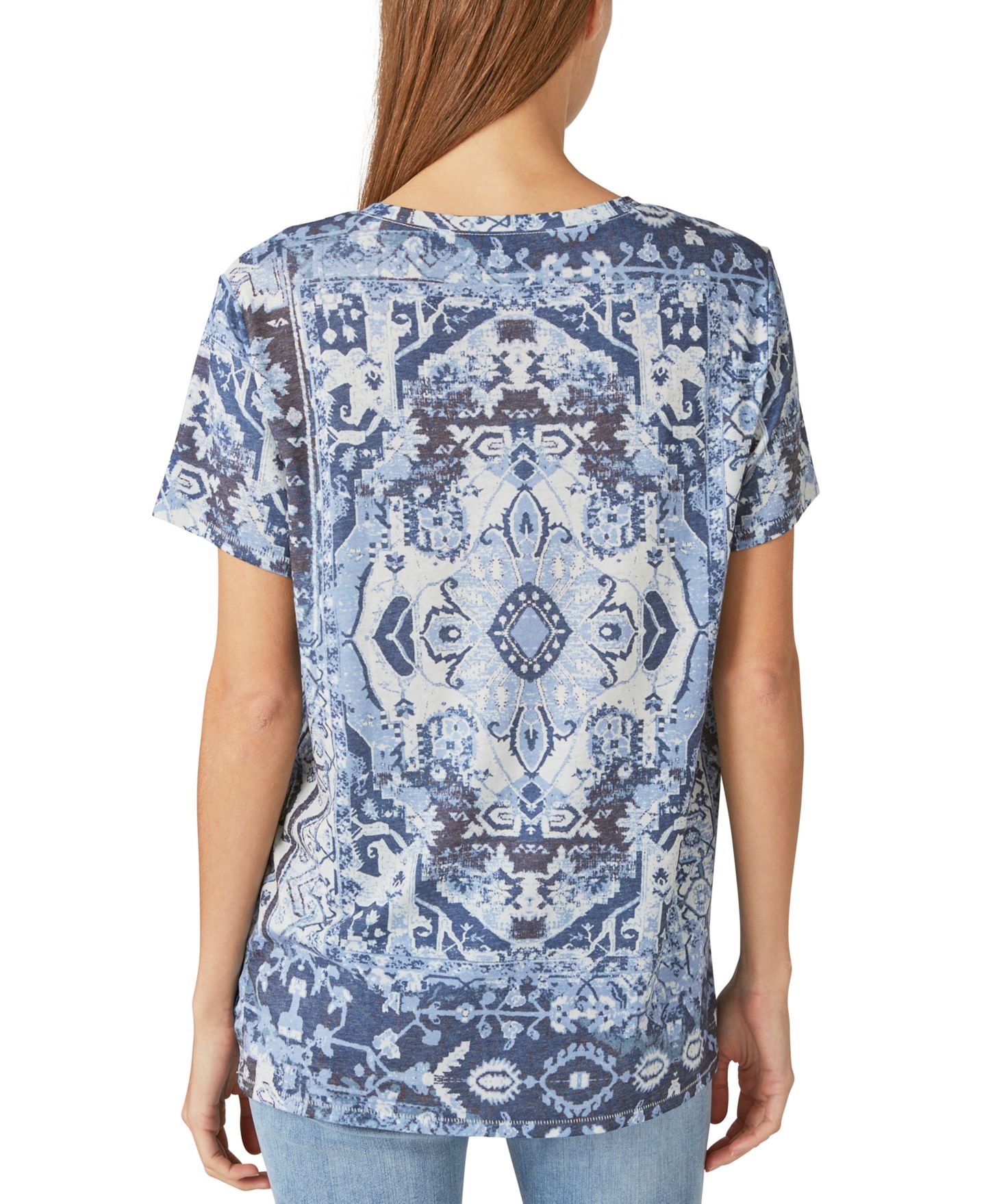 Женская футболка Lucky Brand Printed Crewneck, цвет: Синий разноцветный — фото 2