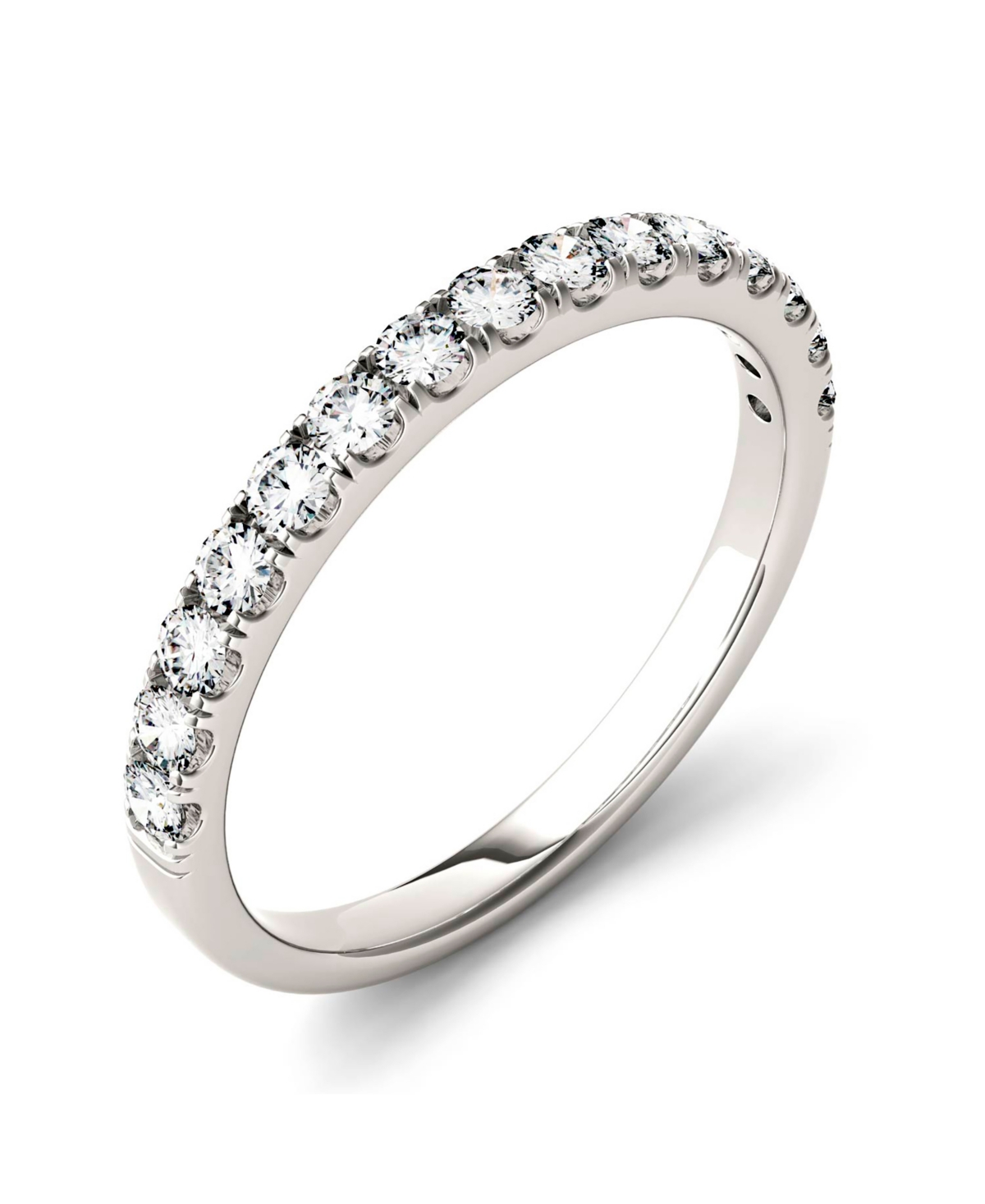 Charles & Colvard Moissanite Wedding Band (3/8 Ct. T.w. Diamond Equivalent) In 14k White Or Yellow Gold In White Gold