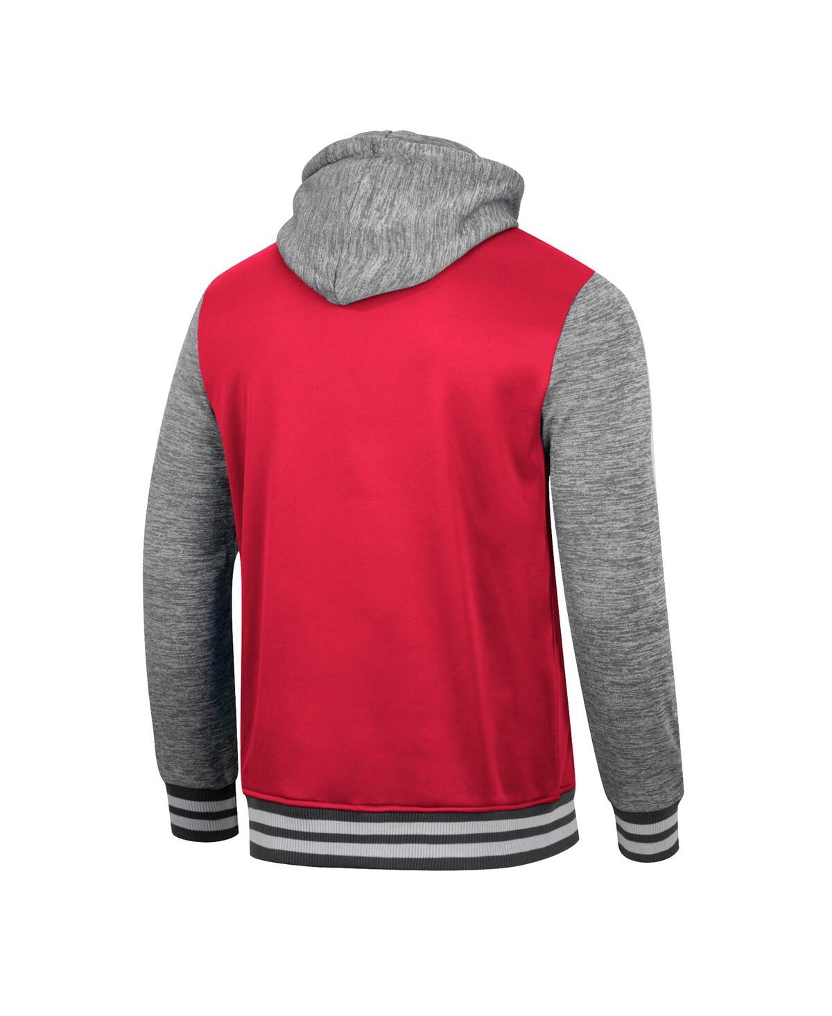 Shop Colosseum Men's  Red Wisconsin Badgers Robinson Hoodie Full-snap Jacket