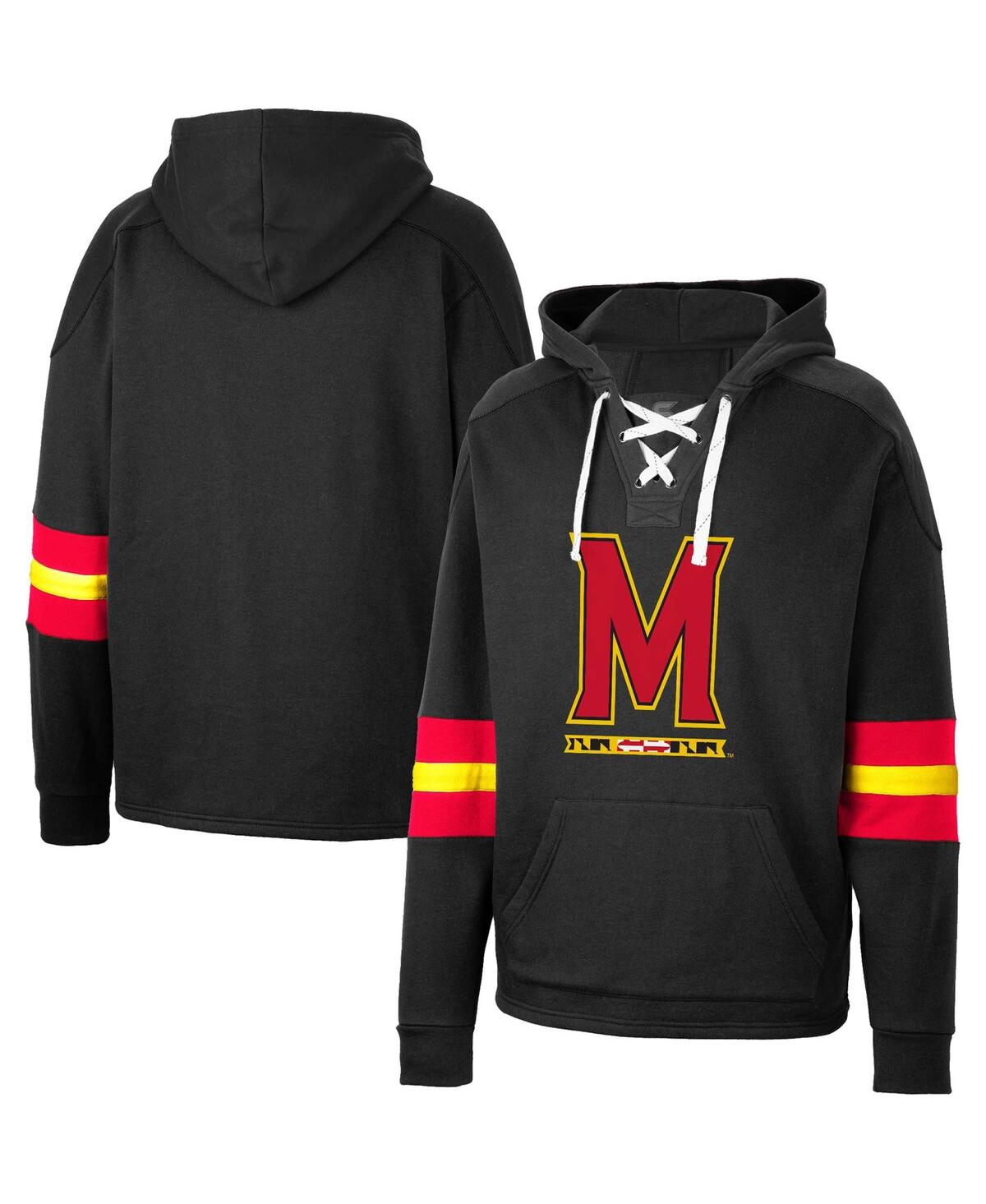 Shop Colosseum Men's  Black Maryland Terrapins Lace-up 4.0 Pullover Hoodie
