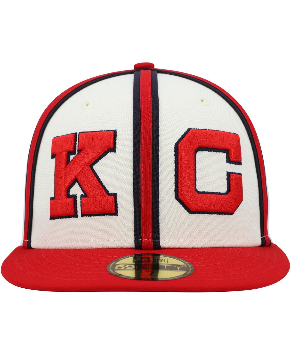 Shop New Era Men's  Cream, Red Kansas City Monarchs Cooperstown Collection Turn Back The Clock 59fifty Fit In Cream,red
