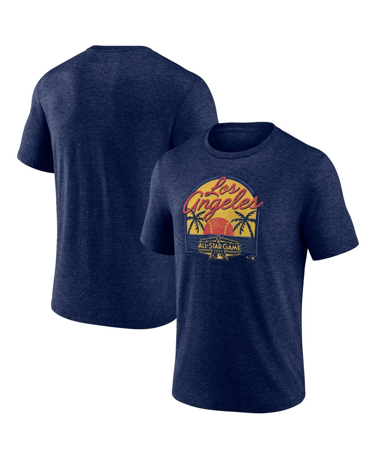 Shop Majestic Men's  Heathered Navy 2022 Mlb All-star Game Vintage-like Sunset Tri-blend T-shirt
