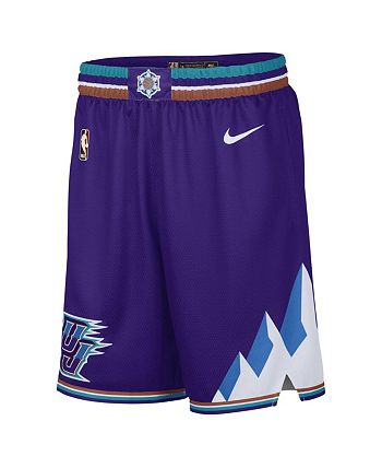 Nike Men's Utah Jazz Hardwood Classic Swingman Shorts, Large, Purple