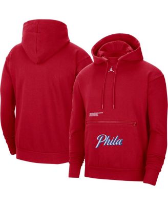 Men's Red Philadelphia 76ers Courtside Statement Edition Pullover Hoodie