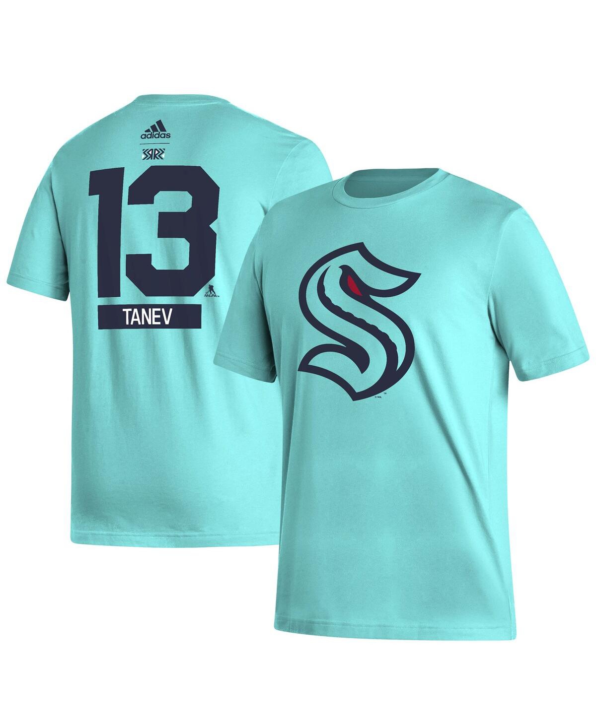 Shop Adidas Originals Men's Adidas Brandon Tanev Teal Seattle Kraken Reverse Retro 2.0 Name And Number T-shirt