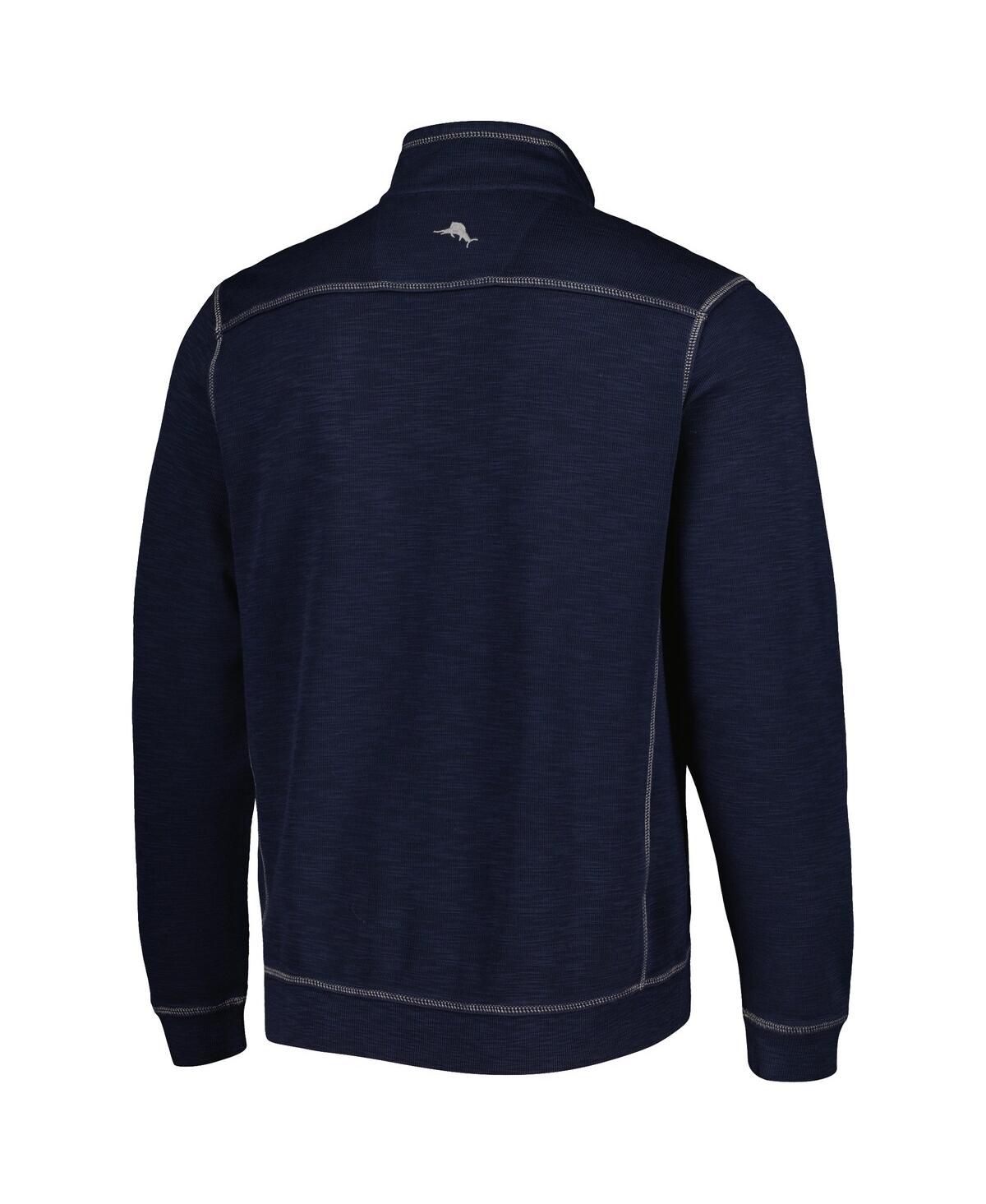 Tommy Bahama Men's  Blue Atlanta Braves Tobago Bay Tri-blend Quarter-zip Sweatshirt In Blue