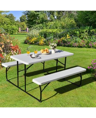 Foldable Picnic Table Bench Set Outdoor Camping for Patio and Backyard