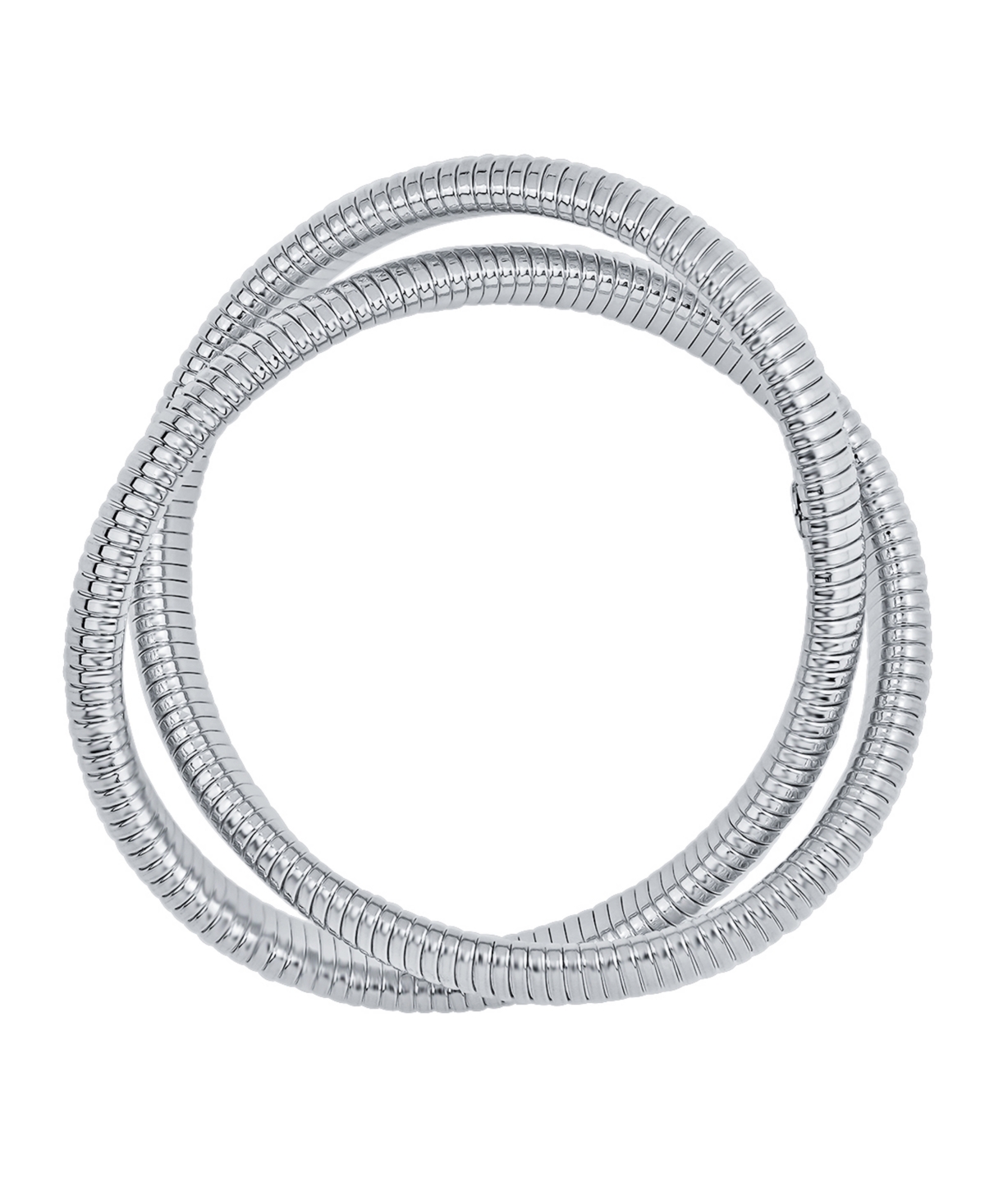 And Now This Fine Silver-plated Interlocking Stretch Bracelet In Silver