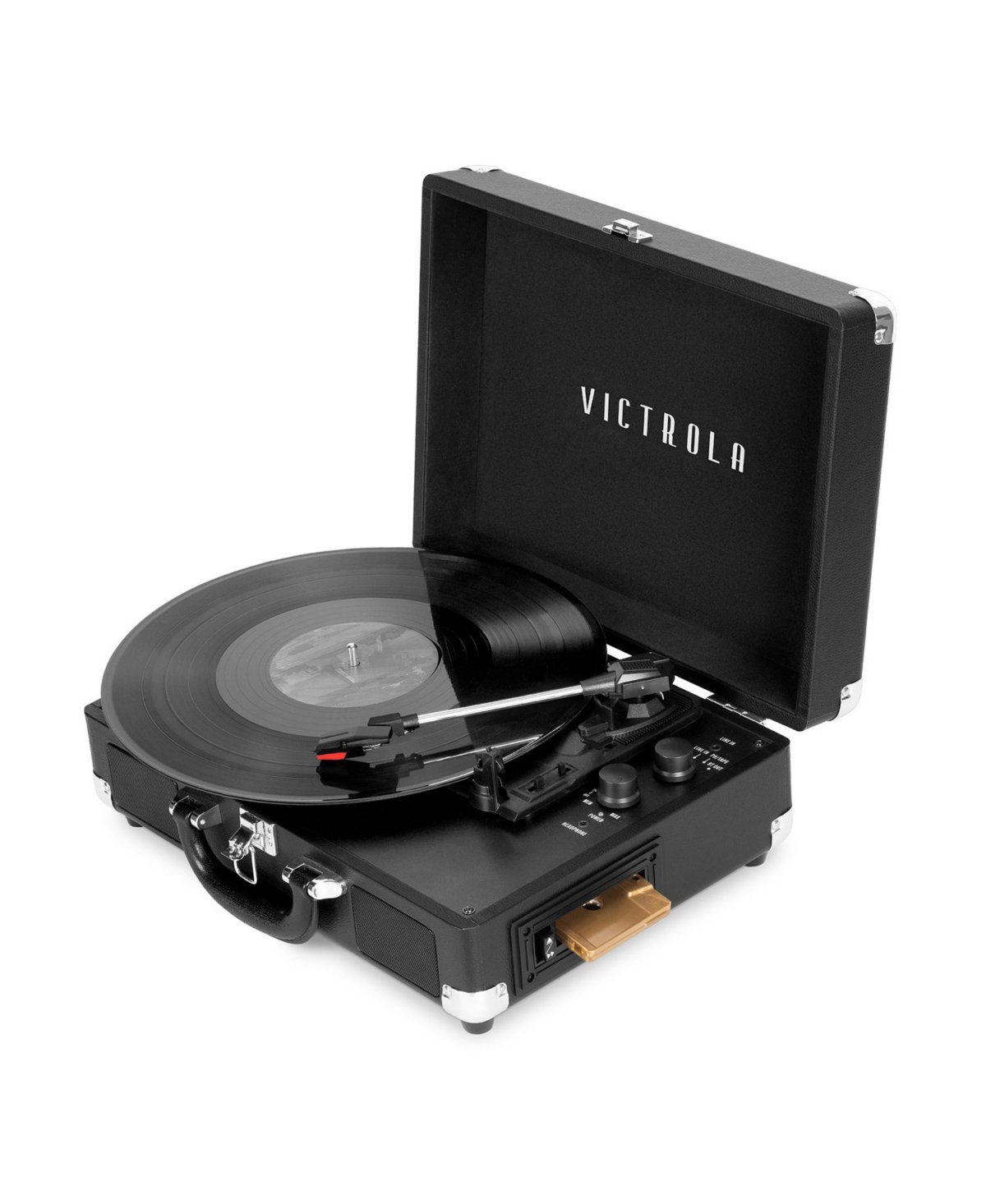 Victrola Suitcase Record Player With 3-speed Turntable In Black