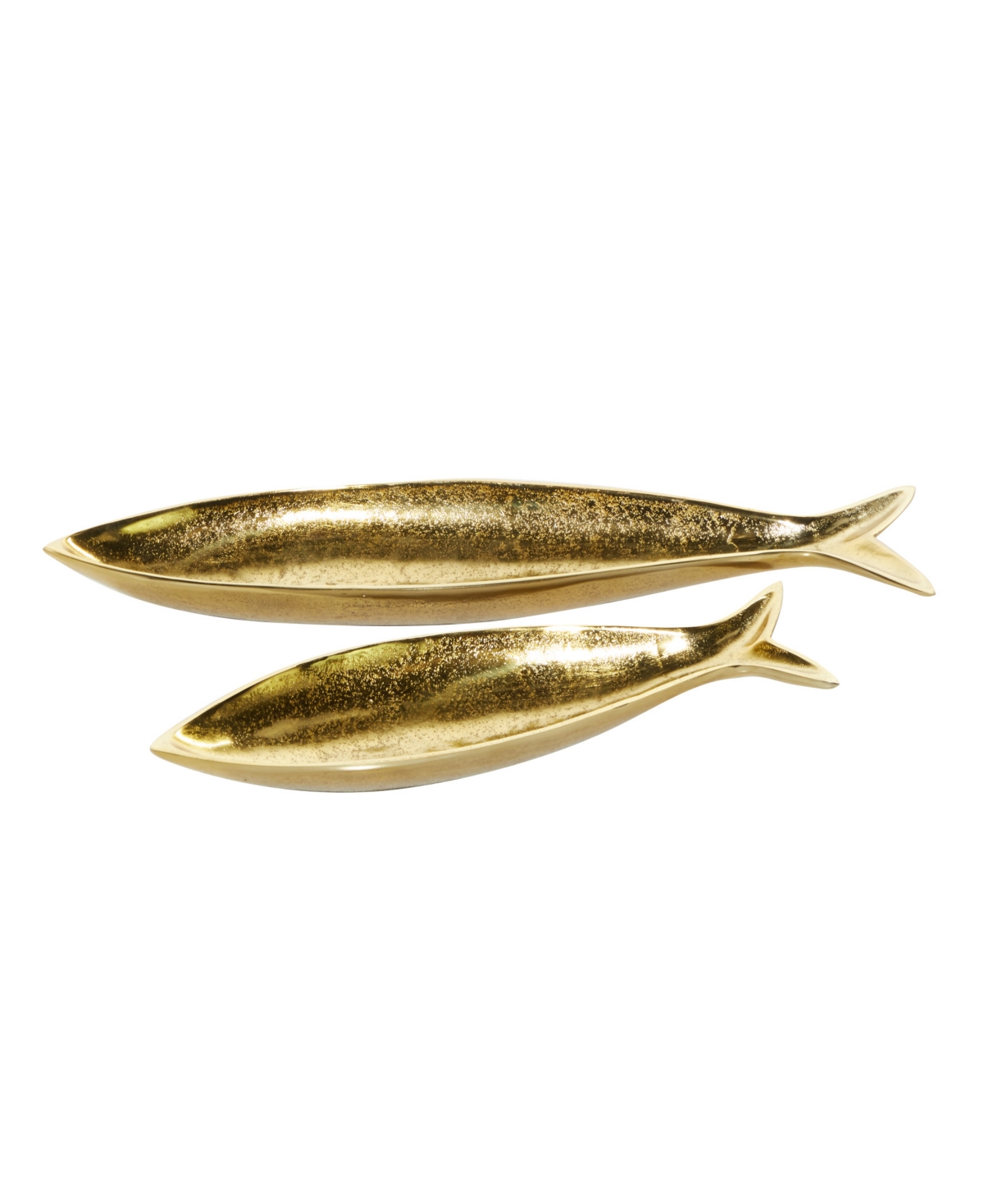 Cosmoliving By Cosmopolitan Aluminum Fish Tray, Set Of 2, 24", 17" W In Gold