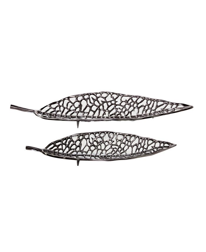 Rosemary Lane Metal Leaf Tray, Set of 2, 31", 24" W Macy's