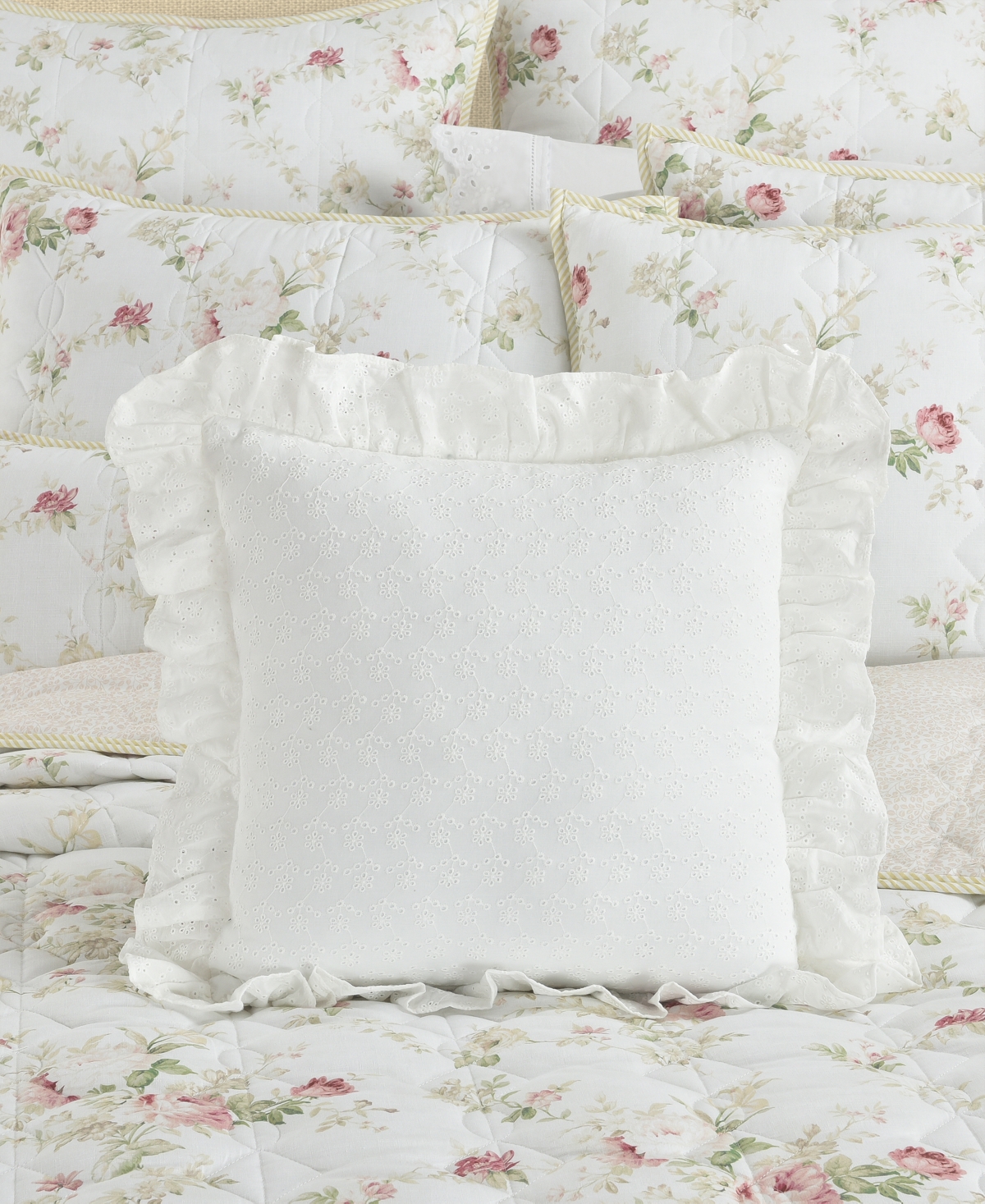 Piper & Wright Amalia Embellished Decorative Pillow, 16" X 16" In Rose