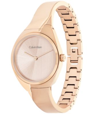 Women's 2-Hand Carnation Gold-Tone Stainless Steel Bangle Bracelet Watch 30mm