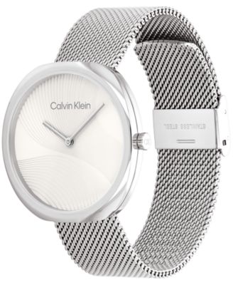 Women's 2-Hand Silver-Tone Stainless Steel Mesh Bracelet Watch 36mm