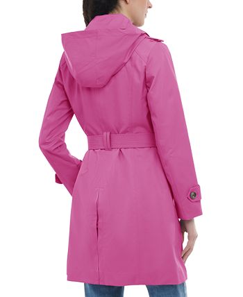 Women's tower by london fog cheap hooded double lapel raincoat