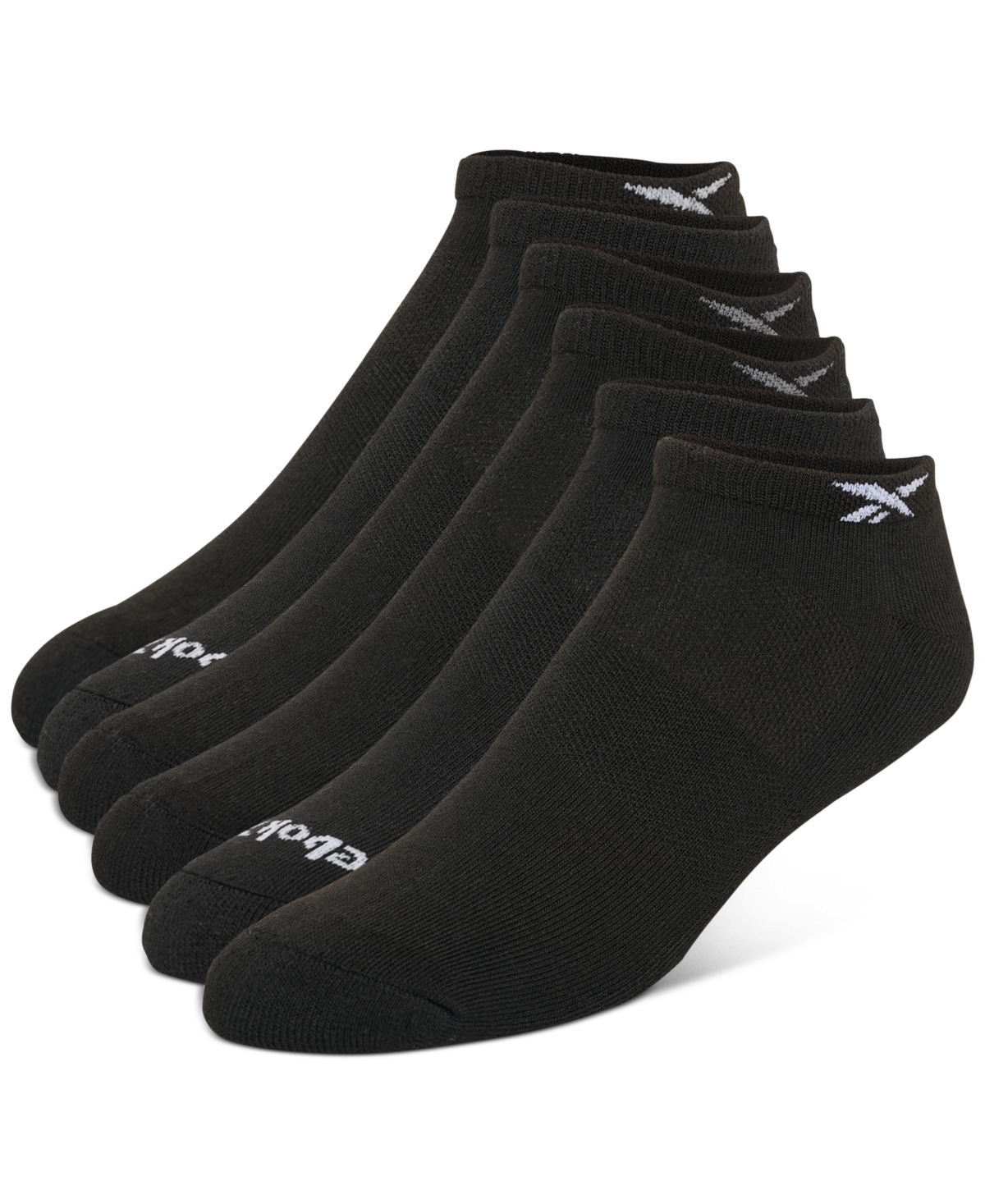 Reebok Men's 6-pk. 1/2 Terry Performance Low Cut Socks In Black
