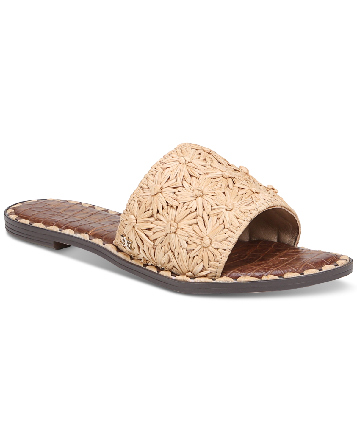 Sam Edelman Raffia Slide Sandal In Beechwood