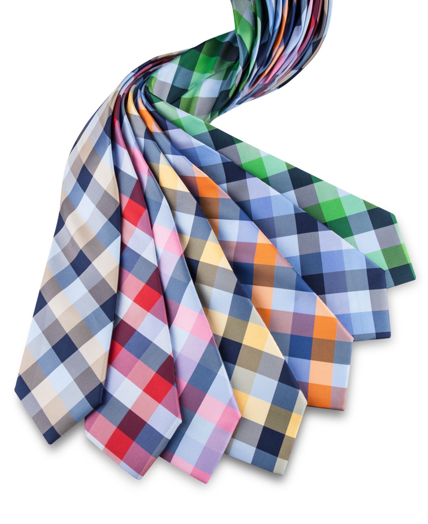 Мужской галстук Tommy Hilfiger Buffalo Plaid Tartan Tie, цвет: Зелёный — фото 6