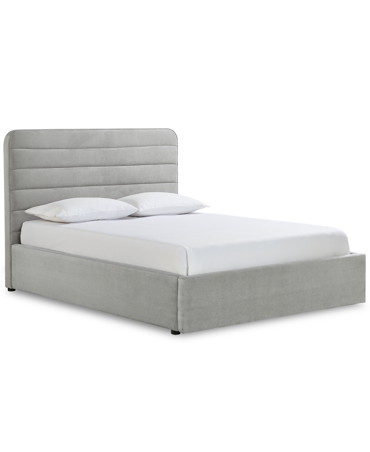 Furniture Haryan Queen Upholstered Storage Bed In Platinum