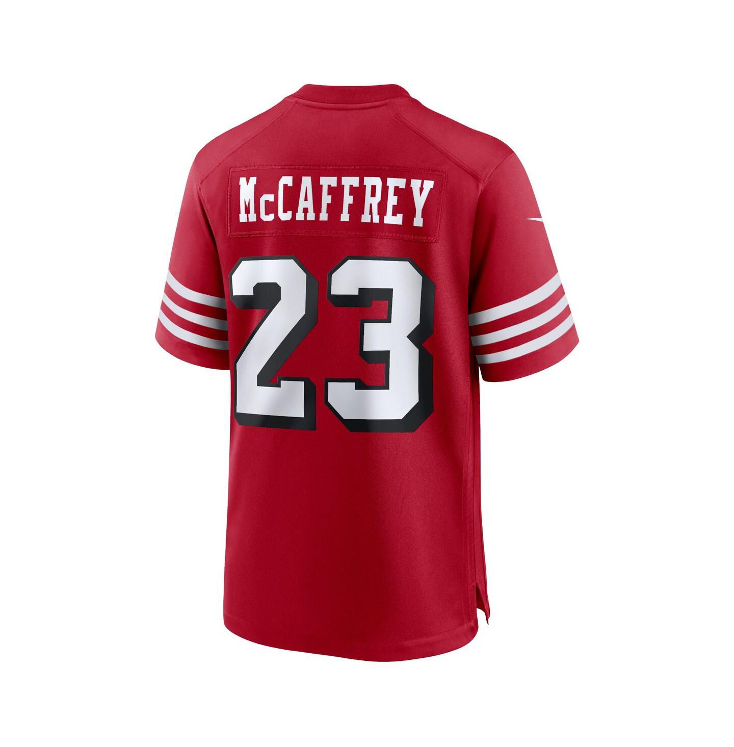 Мужской топ Nike Christian McCaffrey San Francisco 49ers Game Player Jersey, цвет: Алый — фото 3