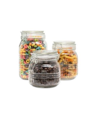 Portland Square Glass Canisters, Set of 3