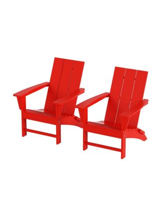 Modern Outdoor Folding Adirondack Chair (Set of 2)